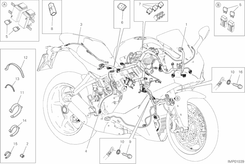 All parts for the Wiring Harness of the Ducati Supersport Thailand 950 2017